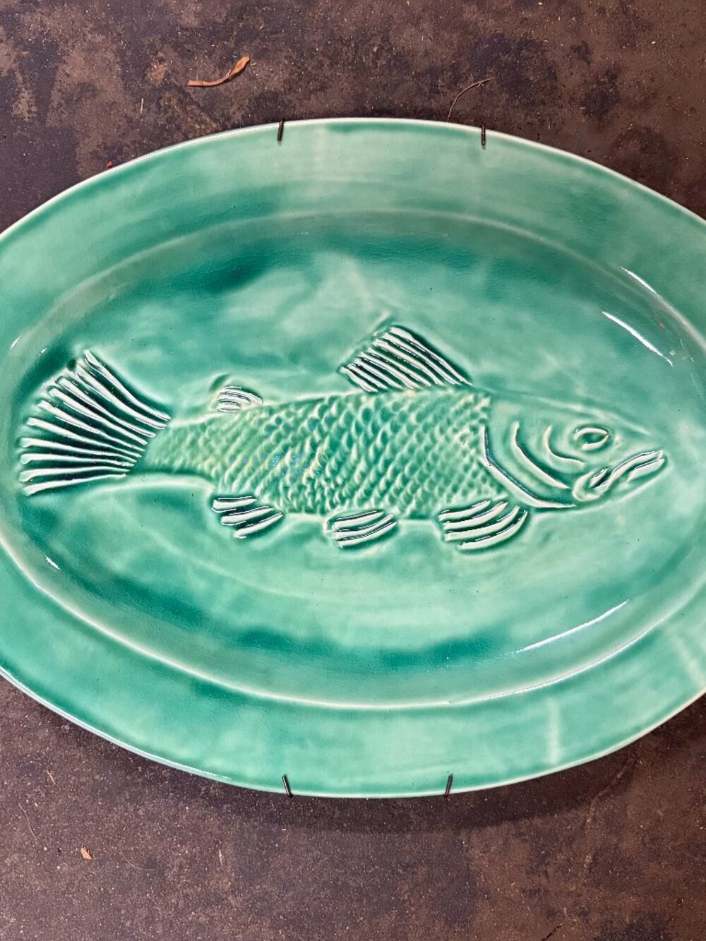 Sea Green Fish Platter Hand Made